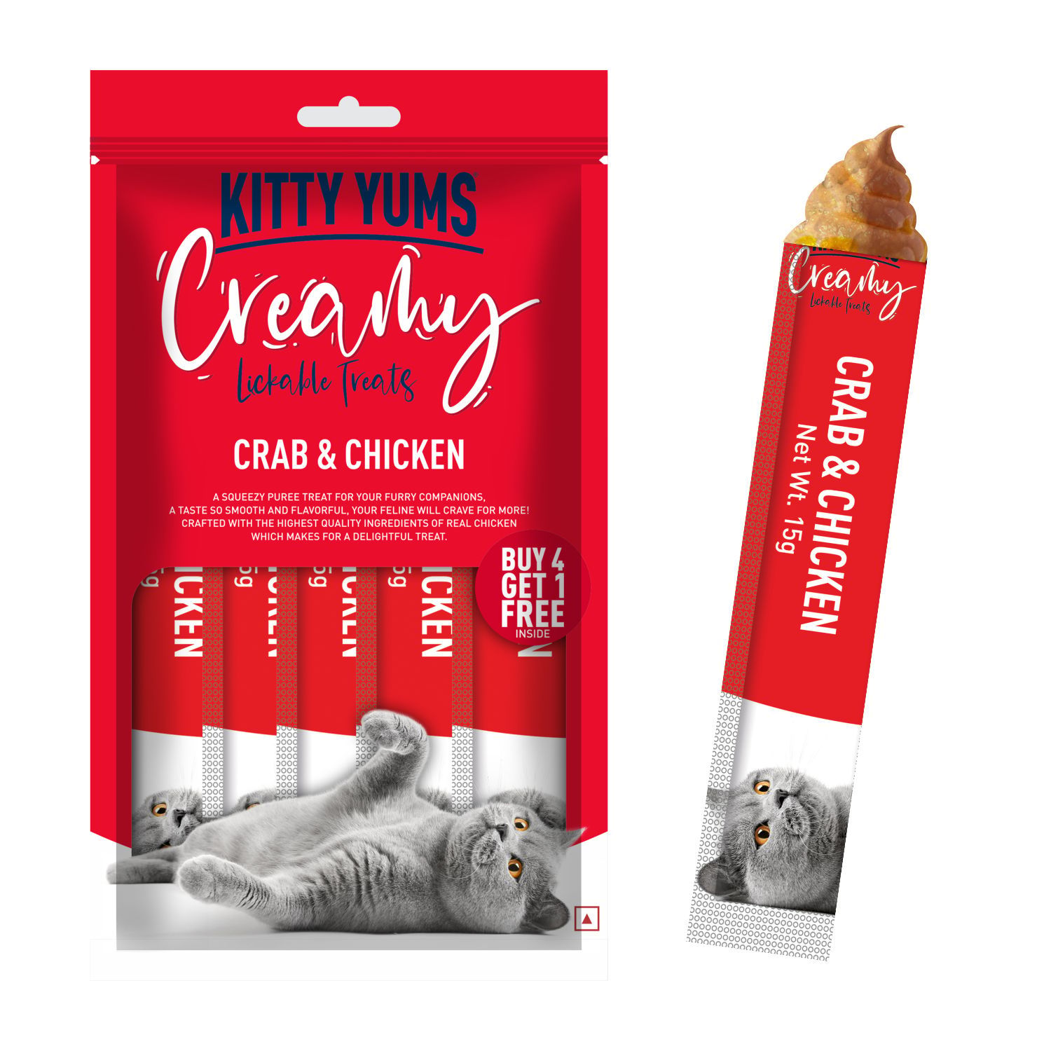 Kitty Yums Creamy Crab & Chicken 75g