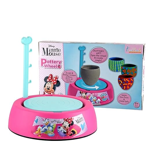 Minnie Kids Pottery Wheel Battery Operated with Molding Clay & Painting Kit Learning and Education Multicolor Board Game Toys for Kids