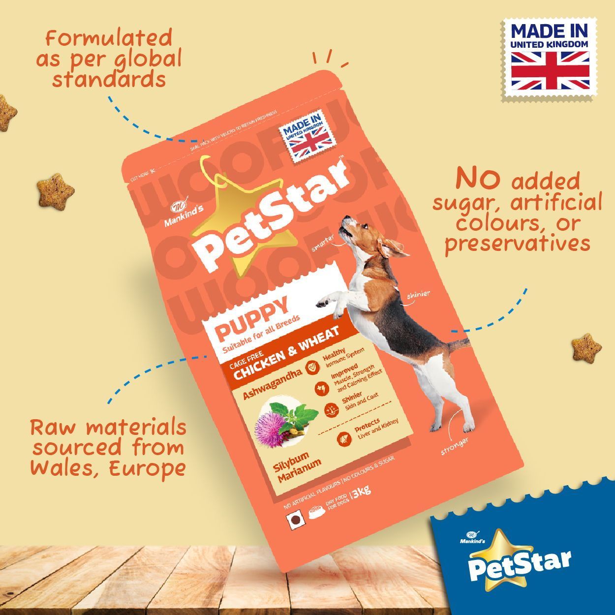 Petstar Puppy Chicken and Wheat 3kg Dog Food