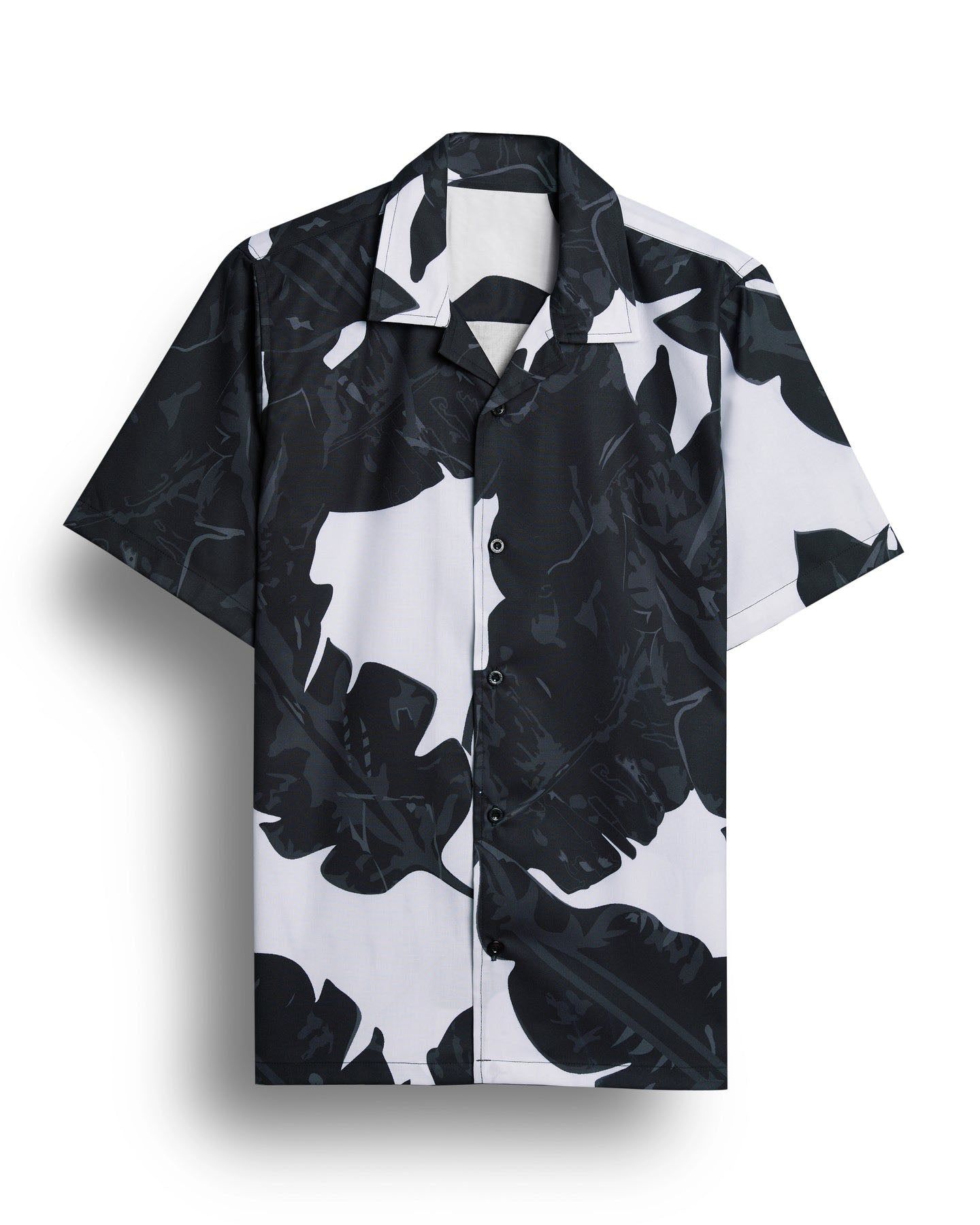 "Bold Sophistication: Blacky Floral Printed Sleeve Shirt for Men by GlamaStitch"-S