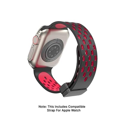 Velvet - Magnetic Buckle Bracelet Liquid Strap - Rose Red-Rose Red & Black / 38/40/41mm