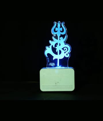 SUPER AJANTA Om Trisul  2037 3D Night Lamp Multi - Pack of 1
