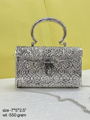 Nandighosh Silver Art Handcrafted Brass Silver Wallet Nandighosh Silver Art Handcrafted Brass Silver Wallet