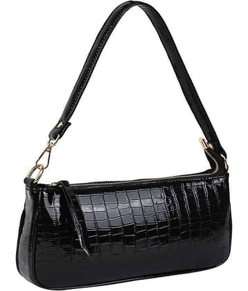 SAKWOODS - Black PU Shoulder Bag