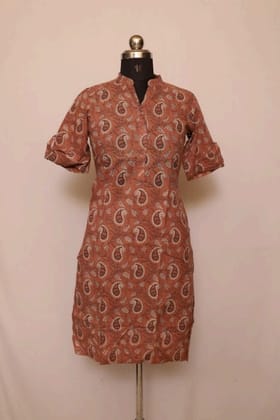 Cotton Collar Kurti With Sleeves