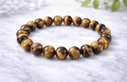Natural Crystal 8mm Tiger Eye Bracelet (Brown)-PID64914