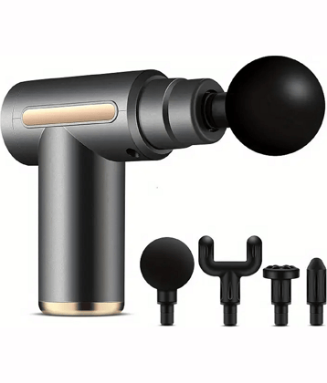 Shopeleven Rechargeable Handheld Percussion Gun Massager Machine for Deep Tissue Muscle Massage Body Relaxation Pain Relief Muscle Relaxation of Neck, Shoulder, Back, Foot (Grey)