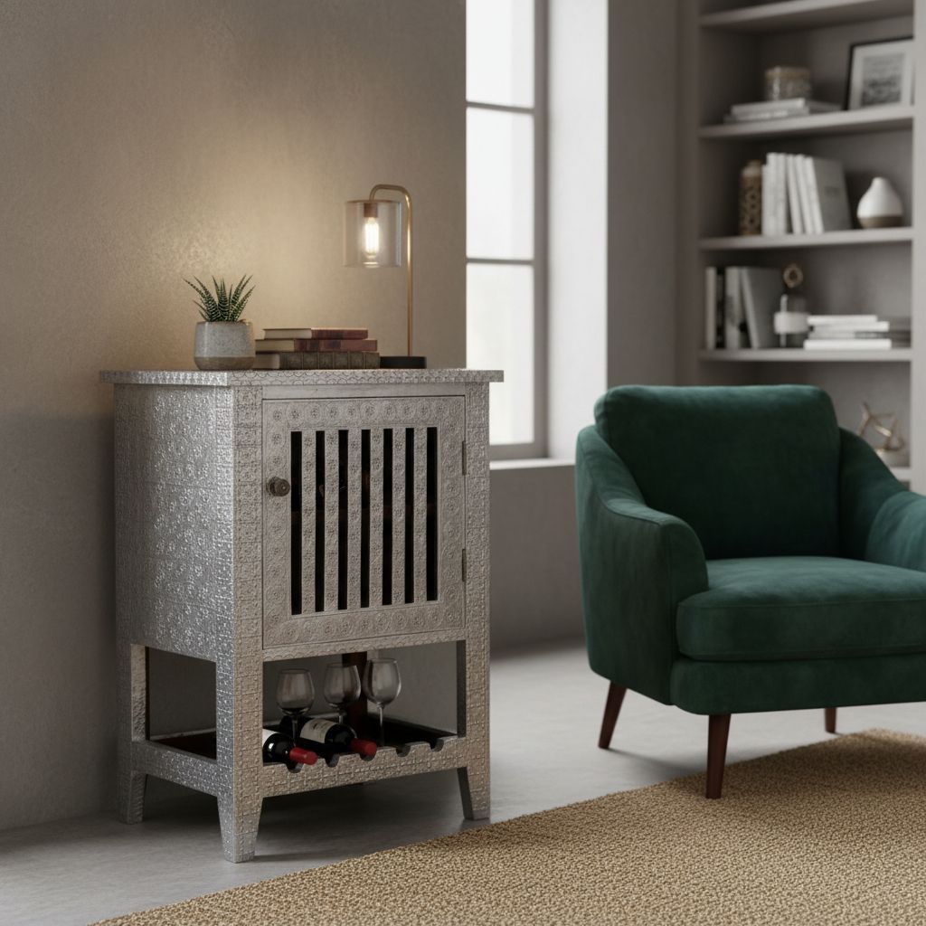 Wooden Storage Wine Bar-Bedside Cabinet