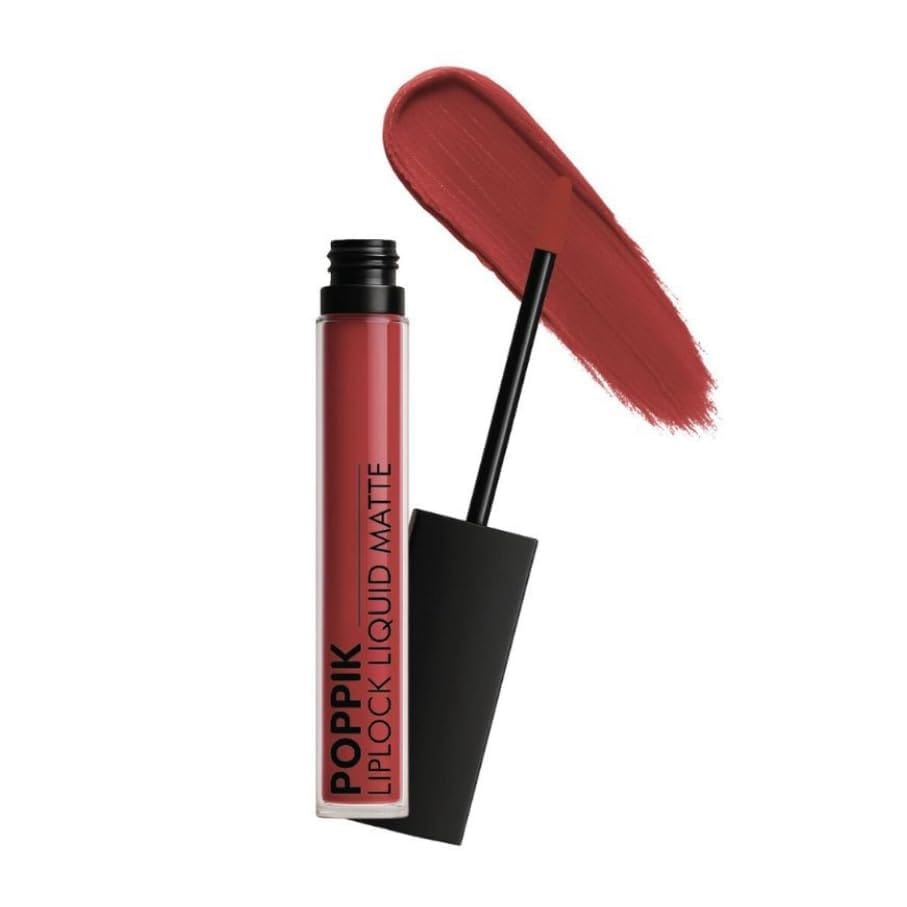 POPPIK Liquid Matte Lipstick for Women | Long Lasting, Smudge Proof, High Pigment Color | Lightweight Comfortable Wear | Transfer Resistant Lip Makeup, Ideal for Wedding, Special Occasions,Gift | 2ML