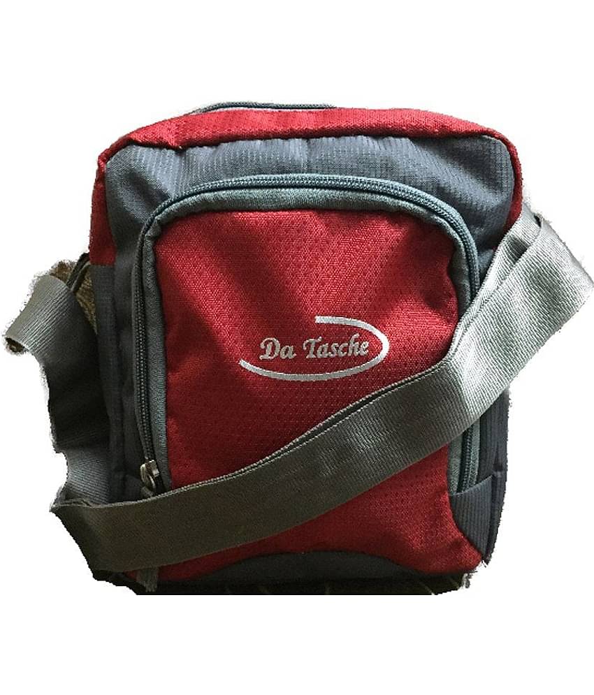 Da Tasche Red Passport Polyster Sling Bag