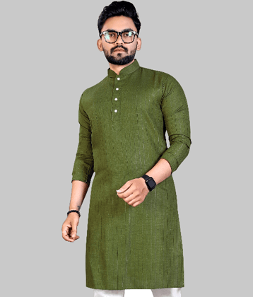 YUG ART - Pink Cotton Blend Men's Regular Kurta ( Pack of 1 )