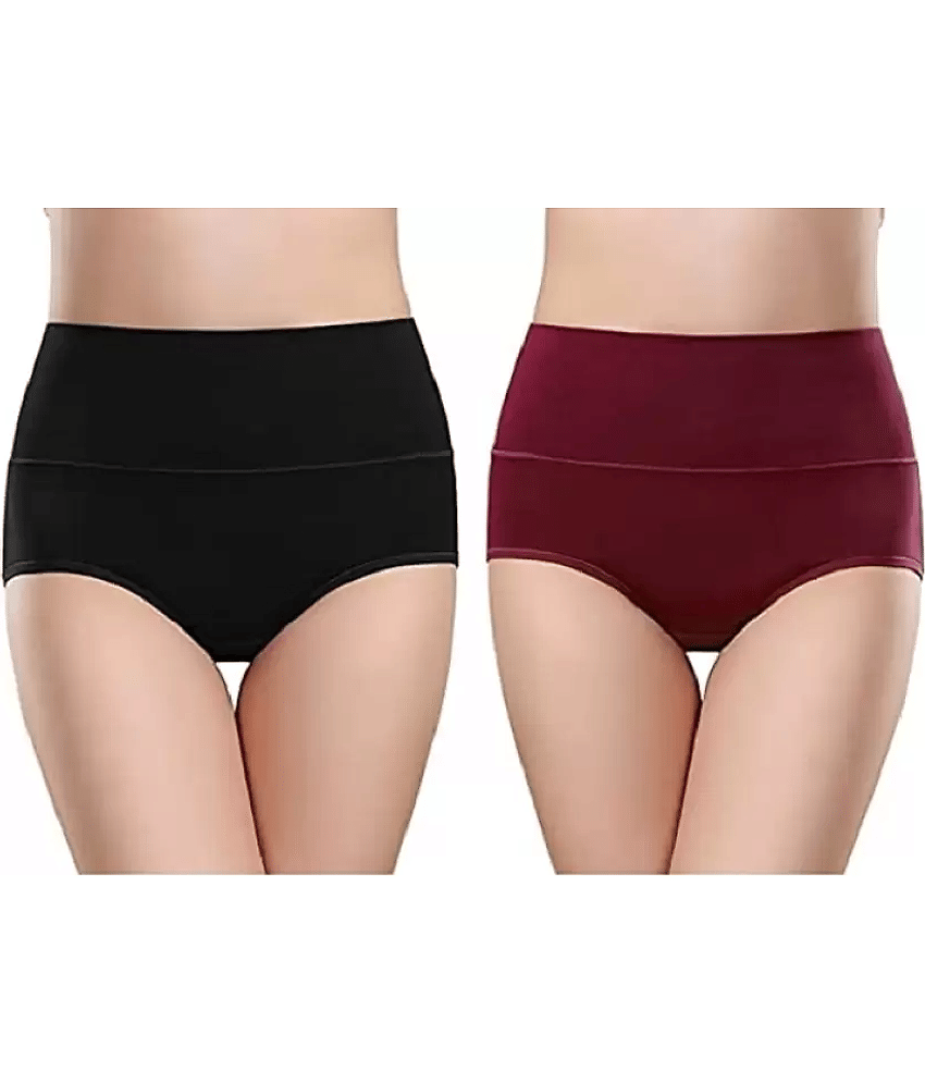 Louis Craft Pack of 2 Cotton Lycra Period Panty For Women ( Multicolor4 )