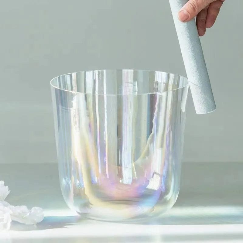 Chakra Set 432hz Clear Quartz Rainbow Quartz Crystal Singing Bowls A B C D E F G Note Crystal Bowls Singing