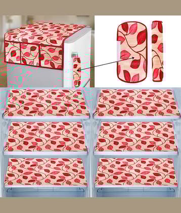 E-Retailer Set of 9 PVC Red Fridge Top Cover