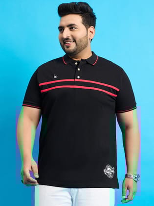 Men Plus Size Broku Solid Polo Tshirt - 5XL