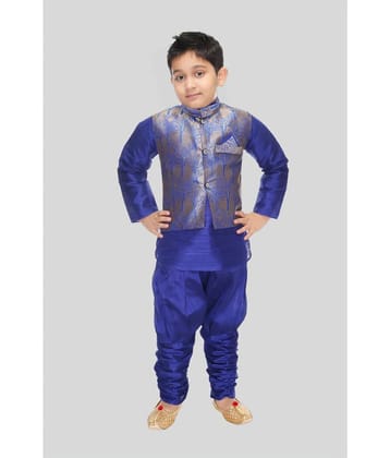 s muktar garments Blue Polyester Boys Kurta Sets ( Pack of 1 ) - None