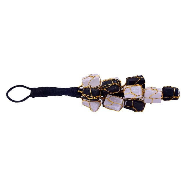 Black Tourmaline and Selenite Vastu Enterance Door Hanger for Protection from Negative Energy & Evil Eye(KI_108)  by Krishna Impex