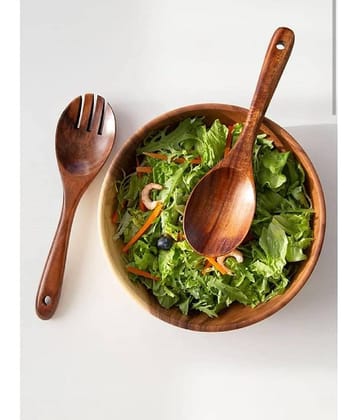 TFS - Brown Wood Mixing Spatula ( Pack of 2 )