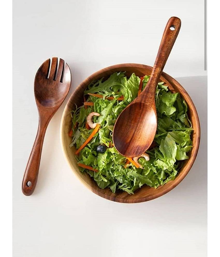 TFS - Brown Wood Mixing Spatula ( Pack of 2 )