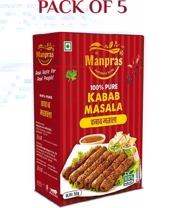 MANPRAS KABAB MASALA 50GM [ PACK OF 5 ] Masala 50 gm