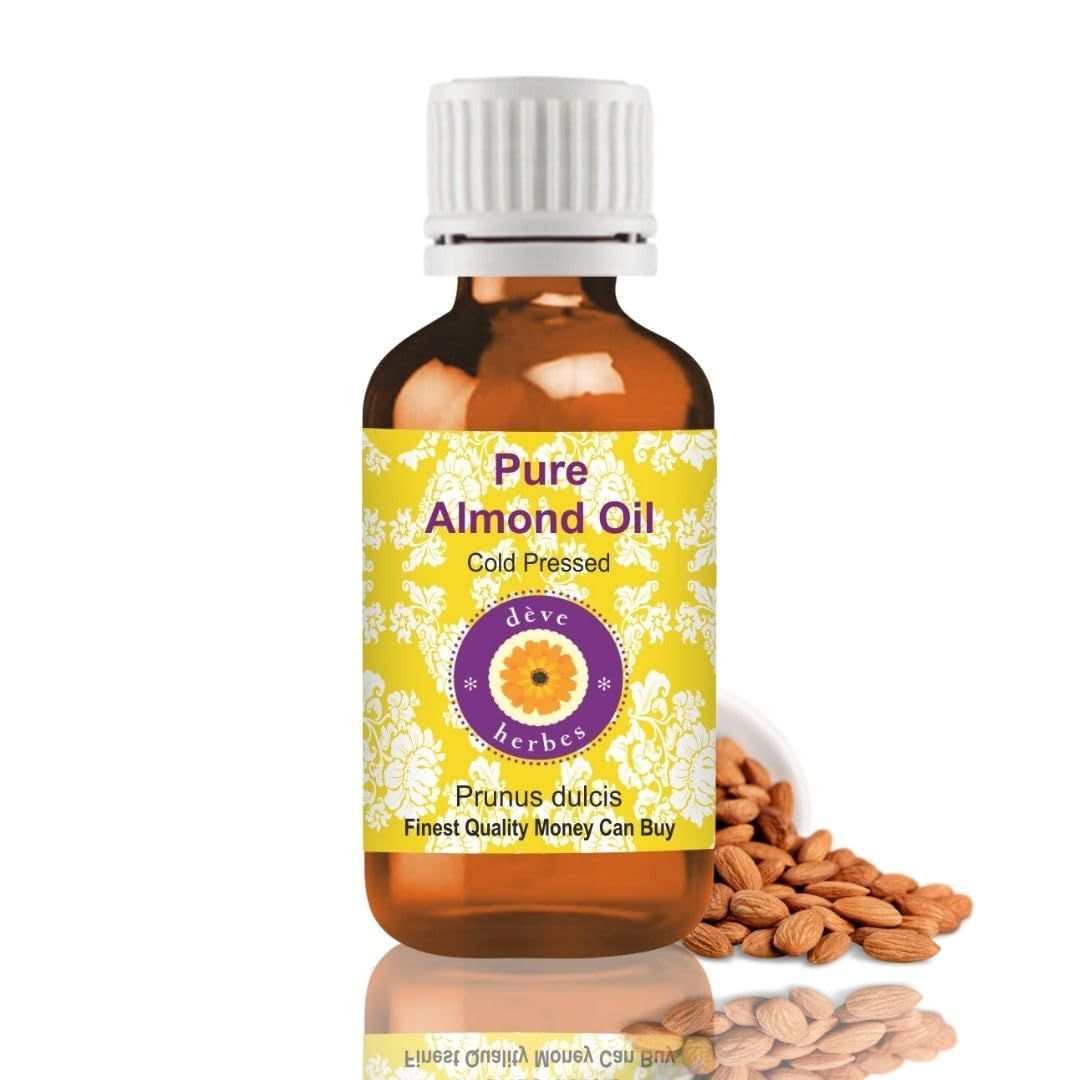 Deve Herbes Pure Almond Oil (Prunus dulcis) Natural Therapeutic Grade Cold Pressed 50ml Deve Herbes Pure Almond Oil (Prunus dulcis) Natural Therapeutic Grade Cold Pressed 50ml - 50 ml (Pack of 1)