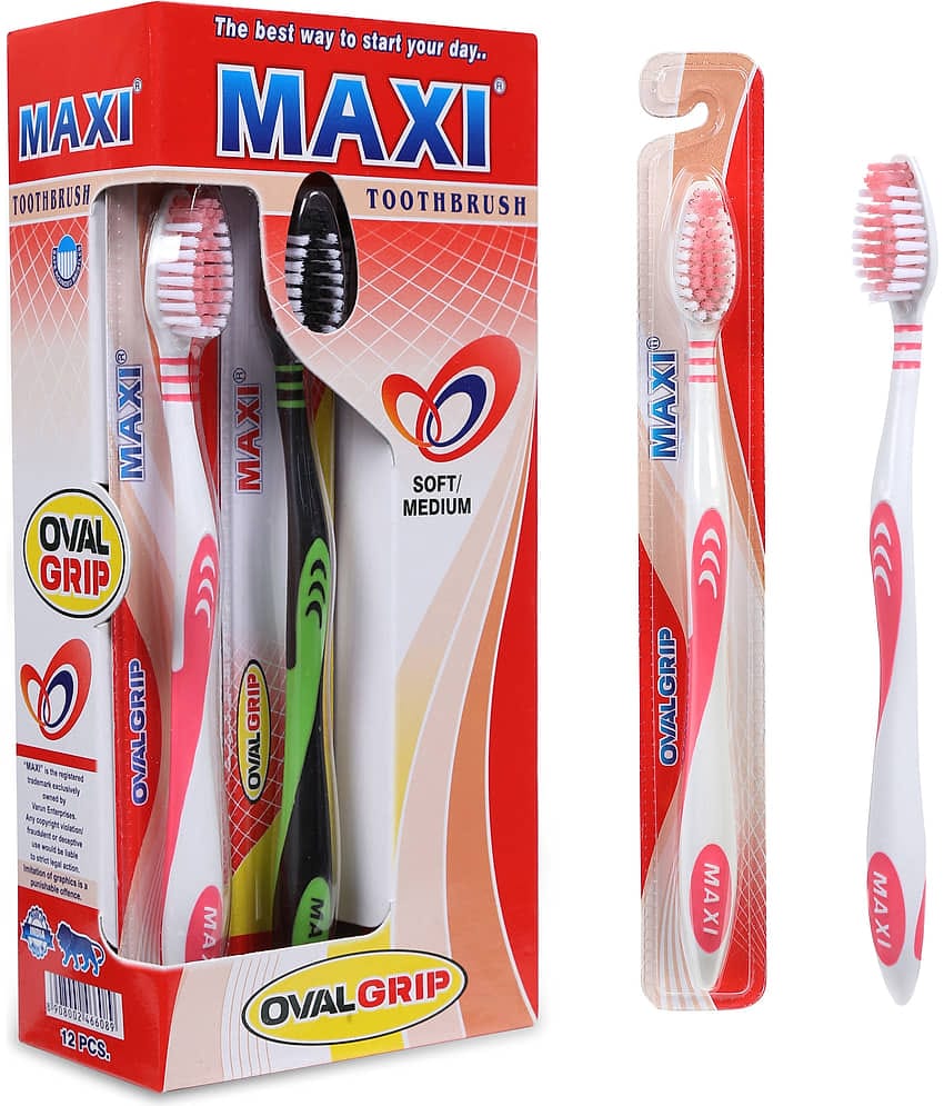Maxi Ovalgrip Soft Toothbrush(Pack Of 12)