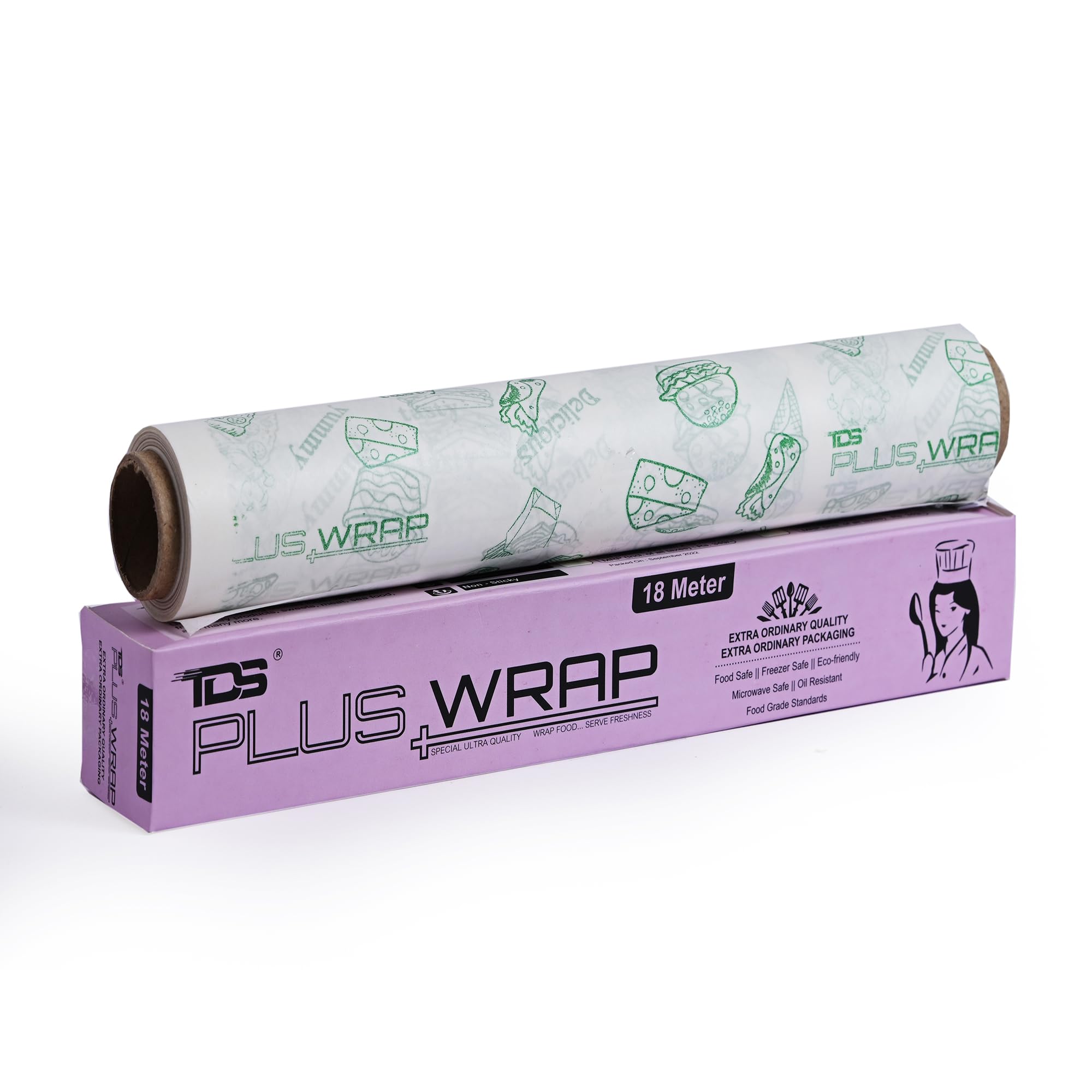 TDS PLUS WRAP 18 Meter Aluminium Foil Paper/foil Paper for Kitchen/Eco-Friendly Freshwrapp Aluminium Foil Food wrap/Bacteria Resistant/Disposable/Food Parcel