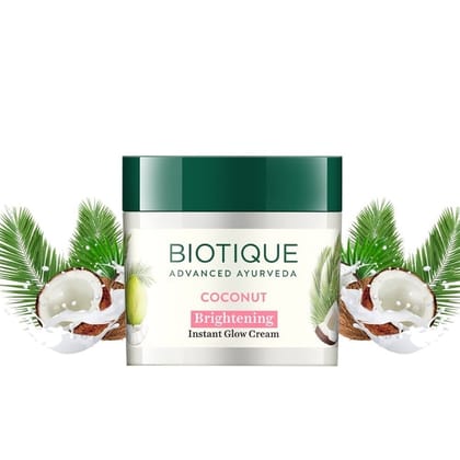Biotique Coconut Brightening Instant Glow Cream 50g Biotique Coconut Brightening Instant Glow Cream 50g