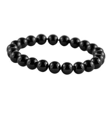 Natural Crystal 8mm Black Tourmaline Bracelet (Black)-PID64918 Natural Crystal 8mm Black Tourmaline Bracelet (Black)-PID64918