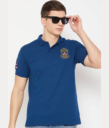 UBX Pack of 1 Cotton Blend Regular Fit Solid Half Sleeves Men's Polo T Shirt ( Navy Blue )