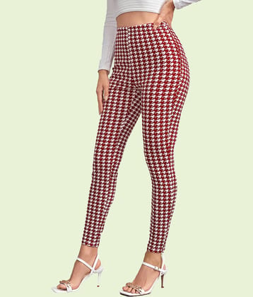 DTR FASHION - Cotton Blend Regular Fit Red Women's Jeggings ( Pack of 1 )