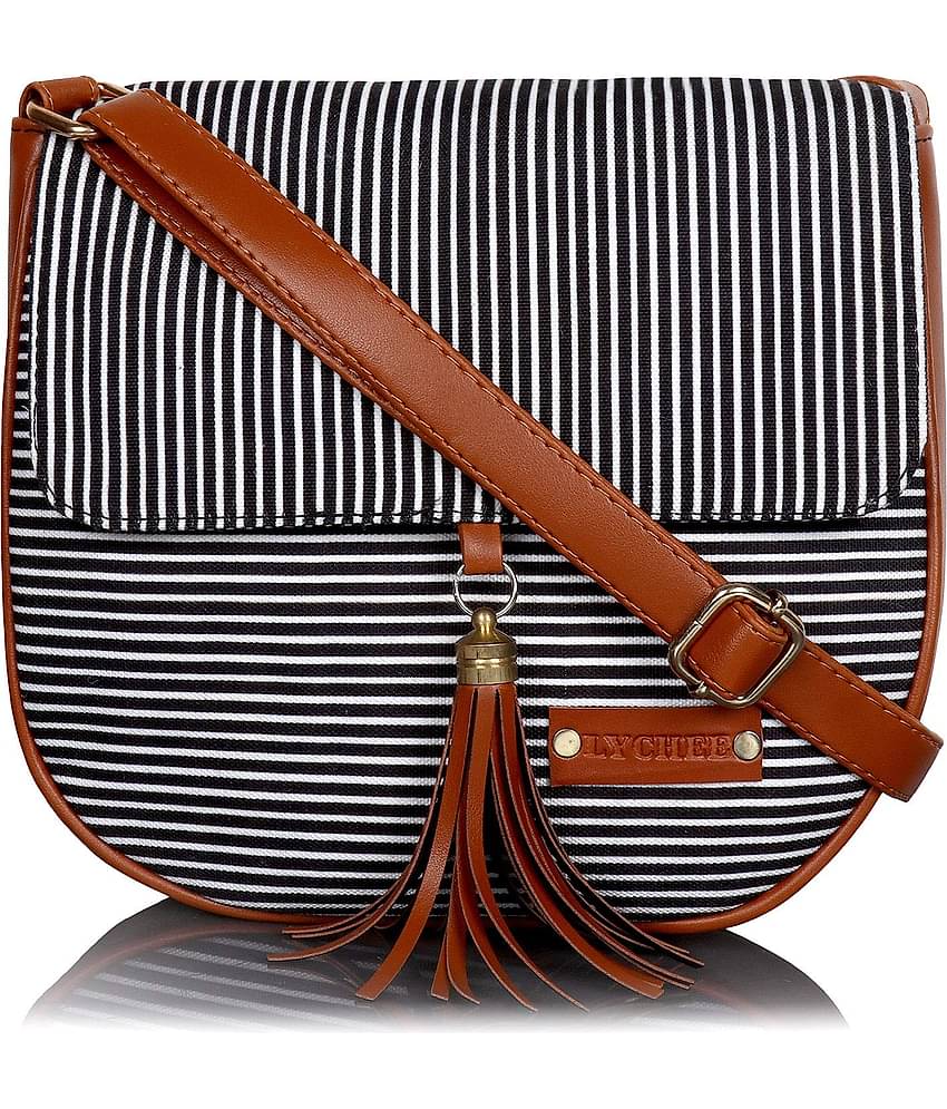 Lychee Bags - Black Canvas Sling Bag