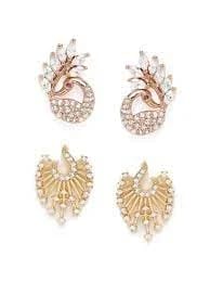 Elegant Pearl Earrings in One Gram Gold Finish