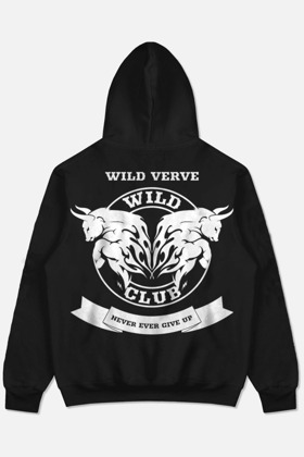 Never Ever Give Up Oversized Hoodie-S / Black