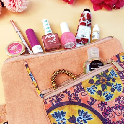 Multi-Purpose Pouch- Peach Rangoli