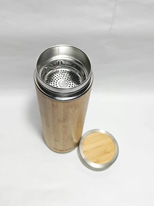 Okay Eco Bamboo Water Bottle Pack of 1 Made of Bamboo And Stainless Steel