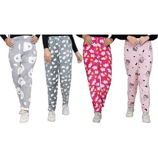 Minha pack of 1 Fashion Designer Printed Woolen Pyjama Lower for Women/Girls, Beautiful Designs  Colors(assorted colour)