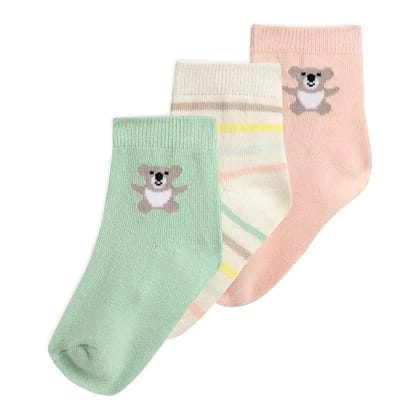 Unisex Rib Mid Calf Socks Set of 3- Arcus-1-2 Y / Green