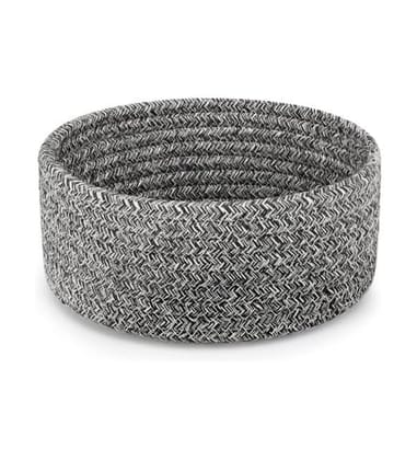 Generic Cotton 8x3 Inch Kidi Round 1 Pcs Bedside Organizer With Out Lid (Black)-PID66365