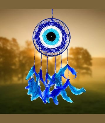 Zimka - Blue Feather Dream Catcher - Pack of 1 ( 55 X 15 cms )