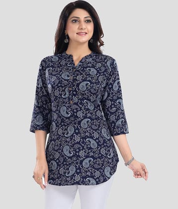 Meher Impex - Blue Crepe Women's Tunic ( Pack of 1 )