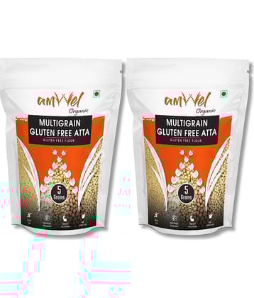Amwel Multigrain Gluten Free Atta | 5 Super Grains & Millets 1.8 kg Pack of 2