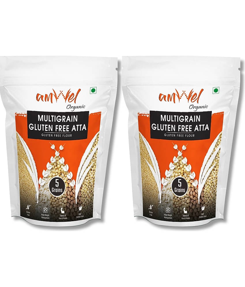 Amwel Multigrain Gluten Free Atta | 5 Super Grains & Millets 1.8 kg Pack of 2