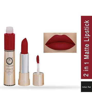 COLORS QUEEN 2 In 1 Matte Lip Gloss and Lipstick Indian Red (Shade - 26)