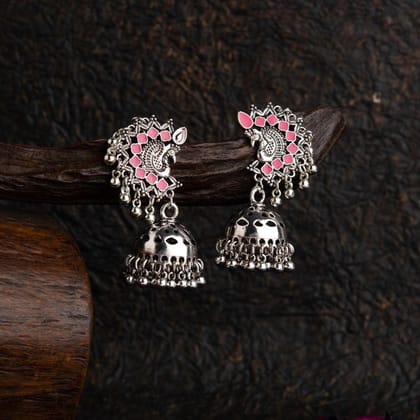 Silver Plated Peacock Design Enamel Artwork Fashion Antique