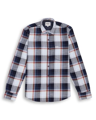 INDIGO CHECKS SHIRT IN BLUE-M