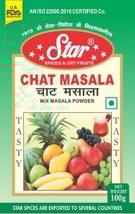 Star Spices Chat Masala, 100 gm - Pack of 5