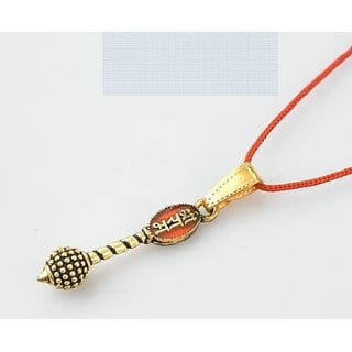 God Bajrang Bali/Hanuman ji Gada/Mace/Ghota Pendant for Men/Women Health/Wealth Gold-plated Beads Alloy, Brass Pendant