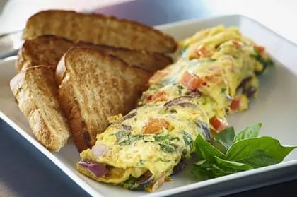 2 Egg Omelette With 2 Toasts
