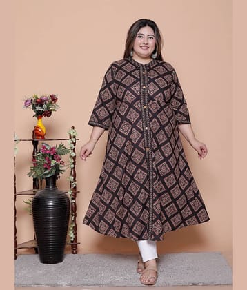 Avnii Women Cotton Printed A-line Kurti ( Blue )